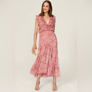 Misa Los Angeles Floral Pink Dress